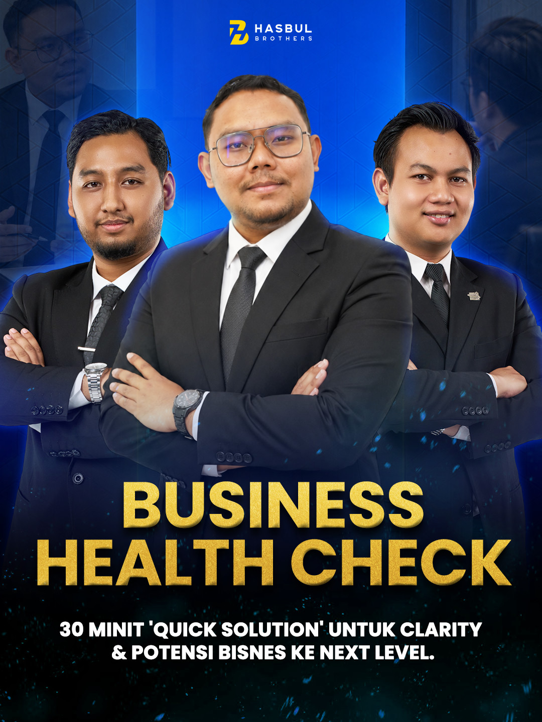 Poster Business Health Check — team consultant Hasbul Brothers